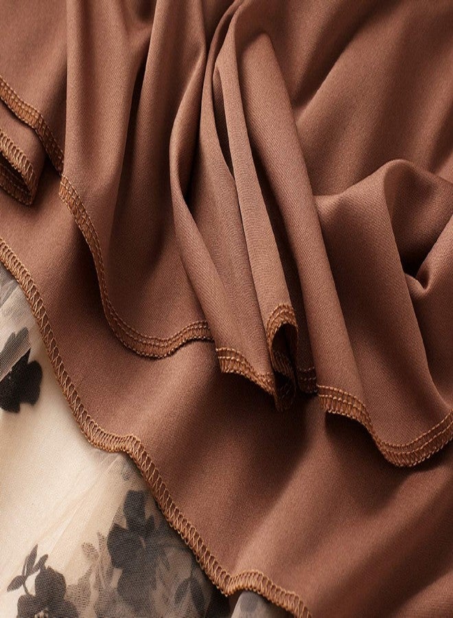 CHARTOU Women's Elastic High Waist Tulle Ruffle Pleated A-Line Swing Midi Skirt (Small, Khaki) - Image 5